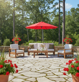FREE 9' Market Umbrella With Purchase Of LuxCraft 4 Piece Deep Seating Set