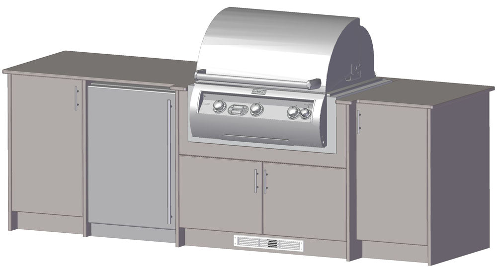 Berlin Gardens Agora 108" Outdoor Kitchen for Fire Magic Grill