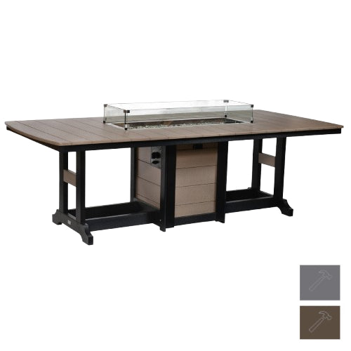 Berlin Gardens Garden Classic 44" x 96" Rectangular Fire Dining Table with Hammered Top