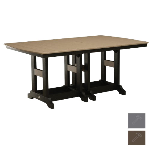 Berlin Gardens Garden Classic 44" x 72" Rectangular Bar Table with Hammered Top