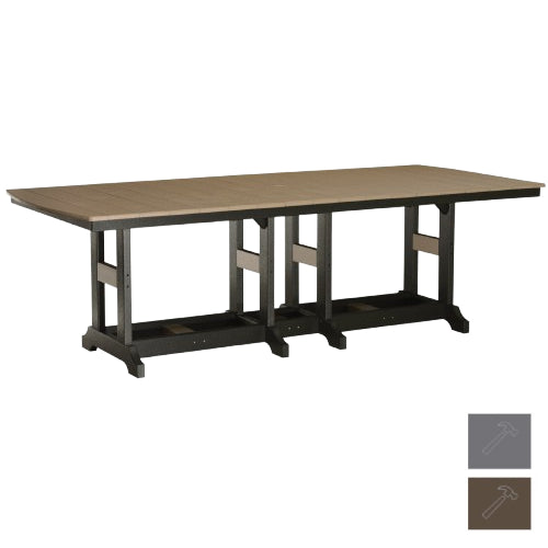 Berlin Gardens Garden Classic Bar Height 44" x 96" Rectangular Table with Hammered Top