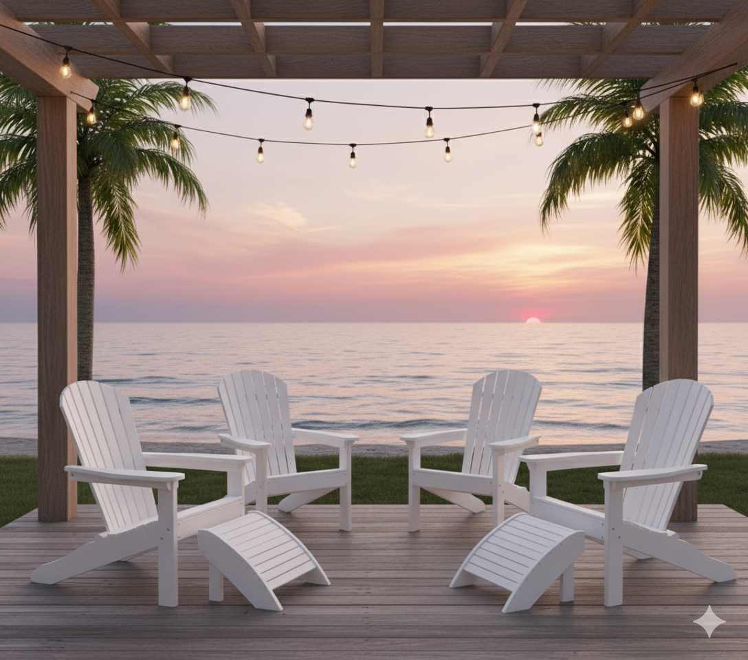 FREE 2 Ottomans With Purchase Of Berlin Gardens 4 Piece Adirondack Chair Set