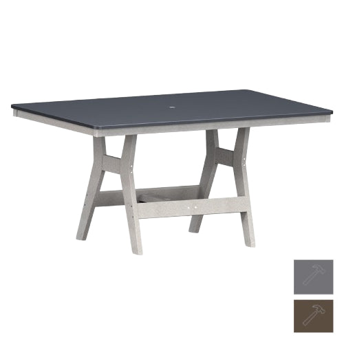 Berlin Gardens Harbor Bar Tables 33" x 66" Rectangular Bar Table with Hammered Top