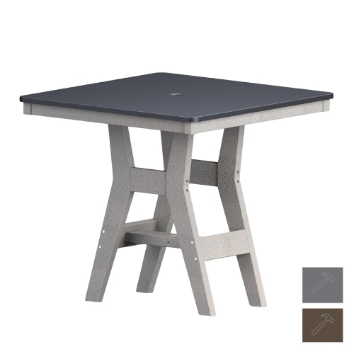 Berlin Gardens Harbor Bar Tables 33" Square Bar Table with Hammered Top