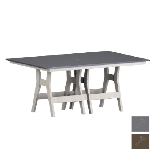 Berlin Gardens Harbor Bar Tables 44" x 72" Rectangular Bar Table with Hammered Top