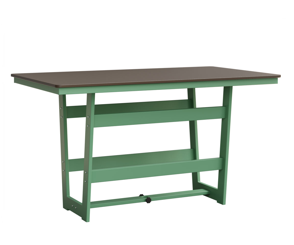 Berlin Gardens Hudson Bar Height 40" x 70" Rectangle Table with Hammered Top