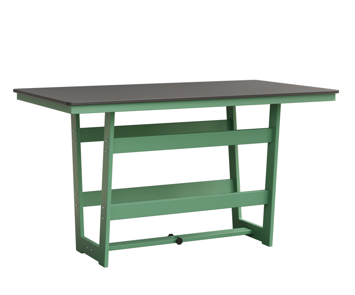 Berlin Gardens Hudson Bar Height 40" x 70" Rectangle Table with Hammered Top