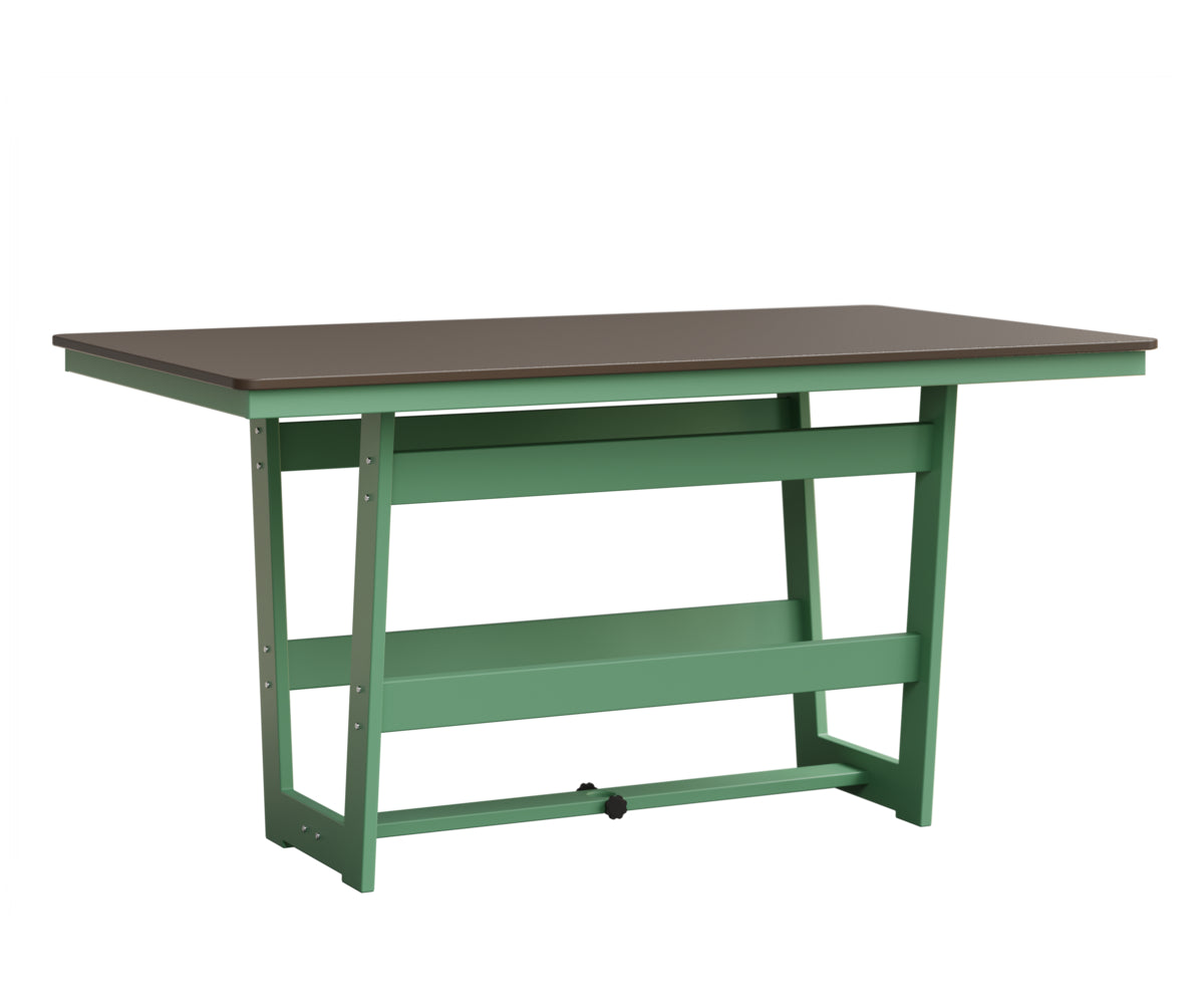 Berlin Gardens Hudson Counter Height 40" x 70" Rectangle Table with Hammered Top