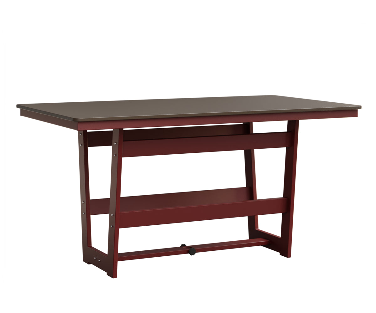Berlin Gardens Hudson Counter Height 40" x 70" Rectangle Table with Hammered Top