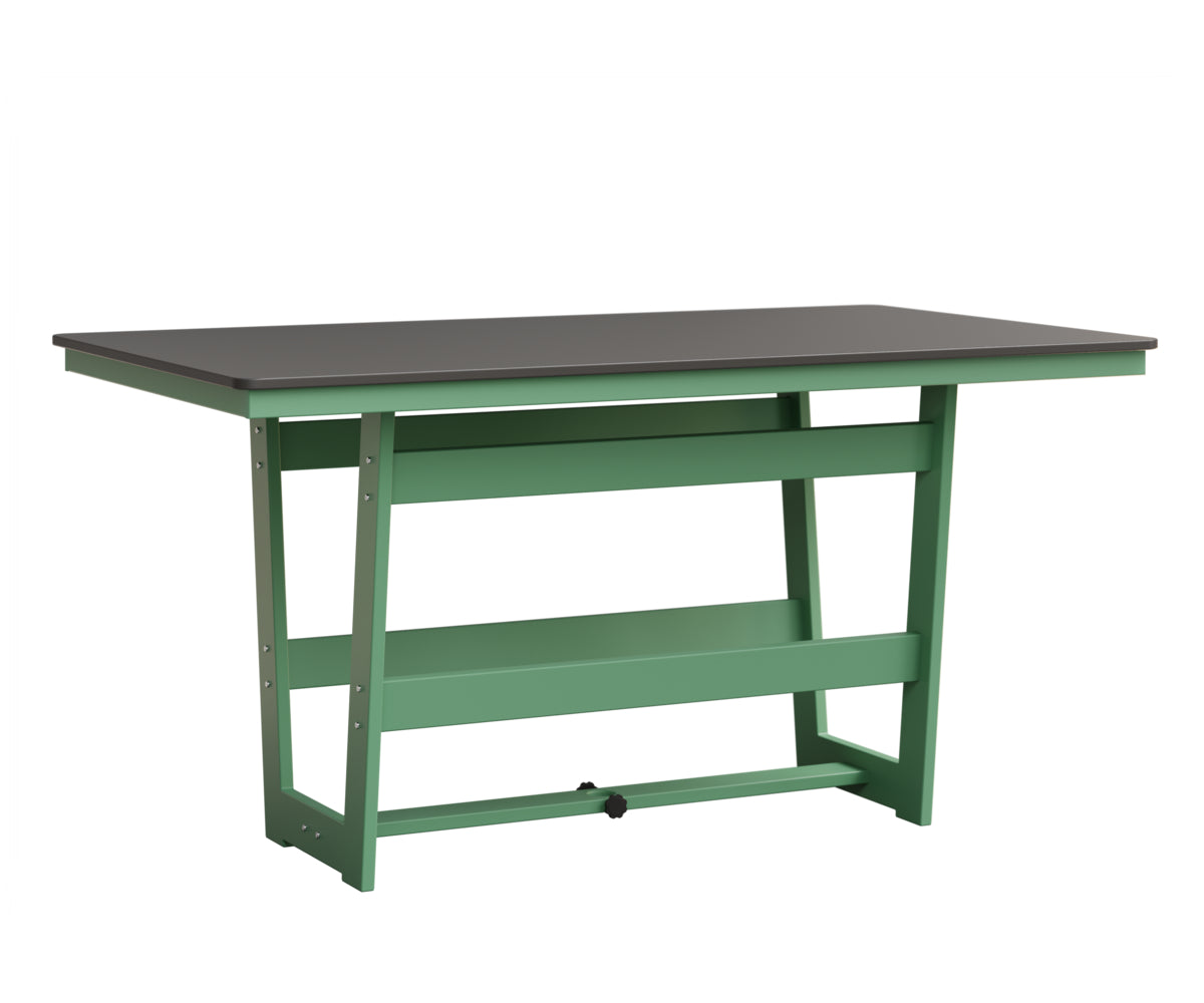 Berlin Gardens Hudson Counter Height 40" x 70" Rectangle Table with Hammered Top