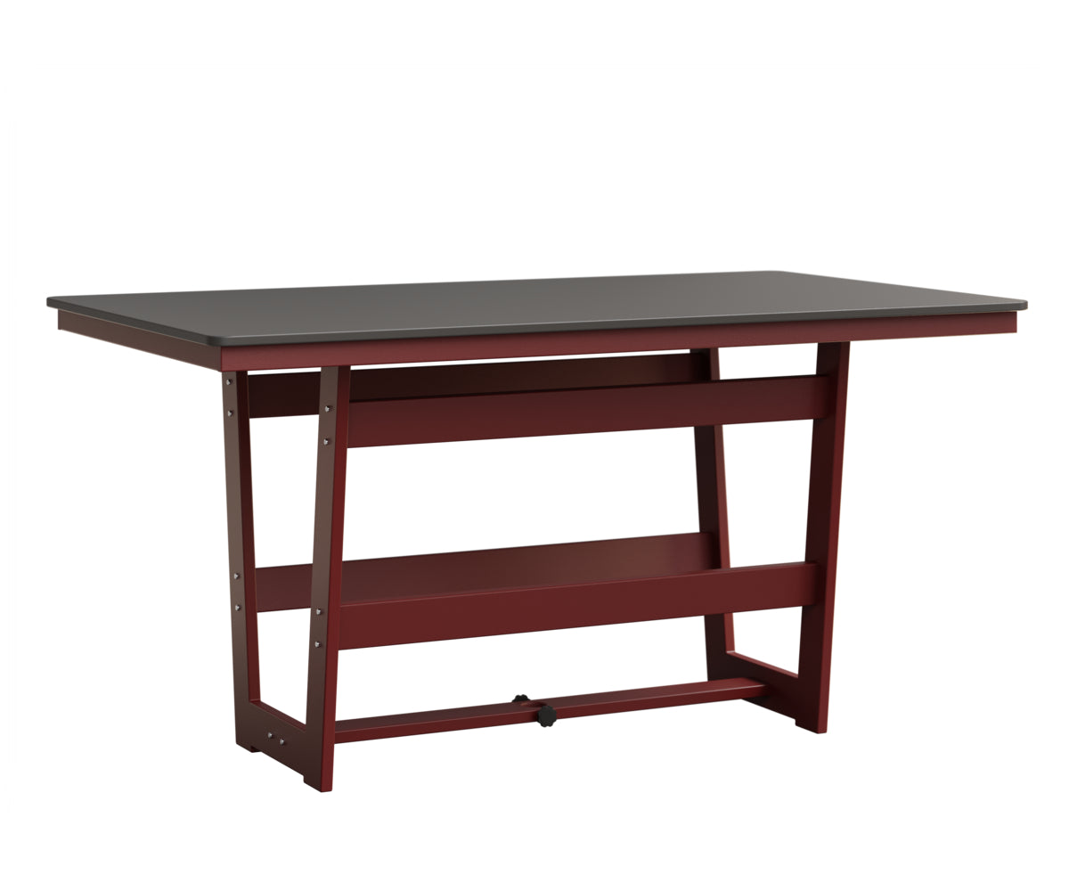 Berlin Gardens Hudson Counter Height 40" x 70" Rectangle Table with Hammered Top