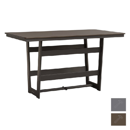 Berlin Gardens Hudson Bar Height 40" x 70" Rectangle Table with Hammered Top