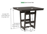 Berlin Gardens Hudson Bar Height 40" x 40" Square Table with Hammered Top
