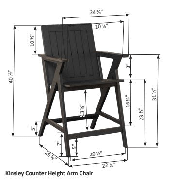 Berlin Gardens Kinsley Counter Arm Chair