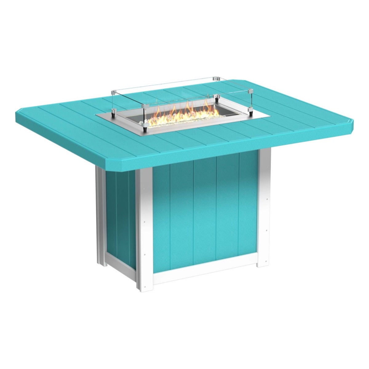 LuxCraft Lumin Fire Table 62" Rectangular - Counter Height
