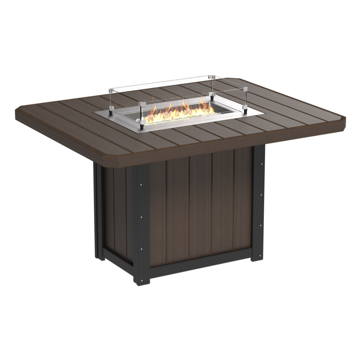 LuxCraft Lumin Fire Table 62" Rectangular - Counter Height