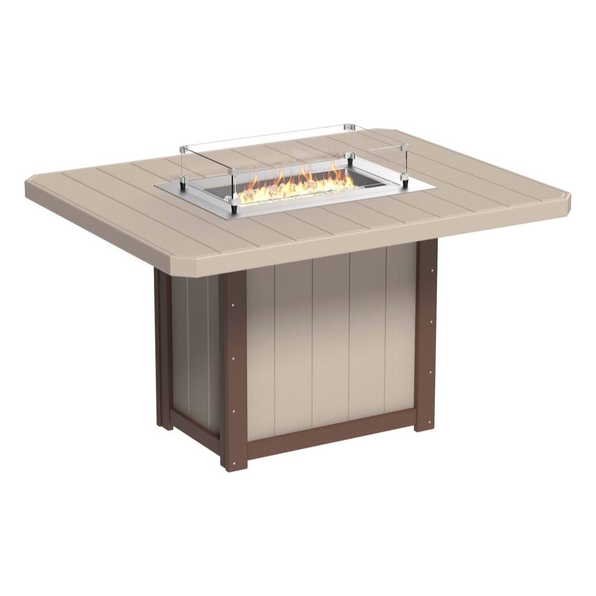 LuxCraft Lumin Fire Table 62" Rectangular - Counter Height