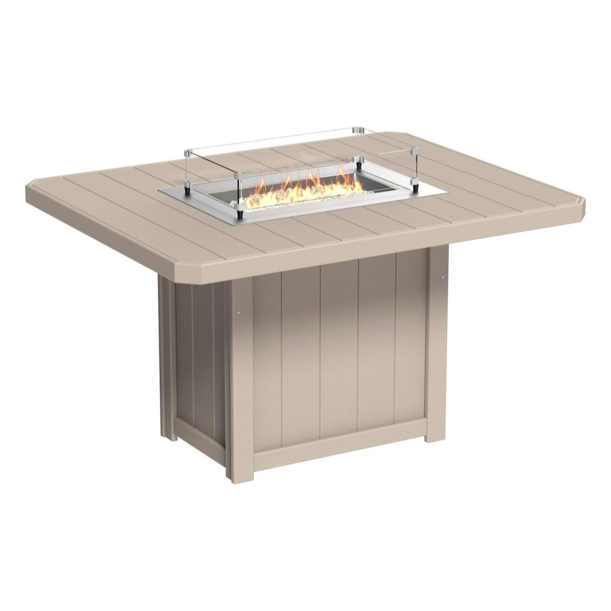 LuxCraft Lumin Fire Table 62" Rectangular - Counter Height