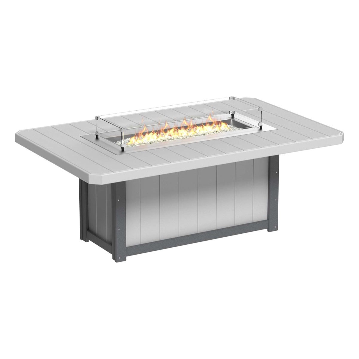 LuxCraft Lumin Fire Table 79" Rectangular - Dining Height