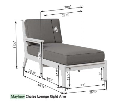 Berlin Gardens Mayhew Right Arm Chaise Lounge Chair