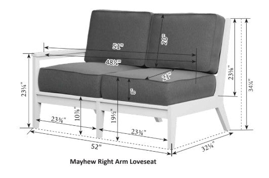 Berlin Gardens Mayhew Right Arm Loveseat