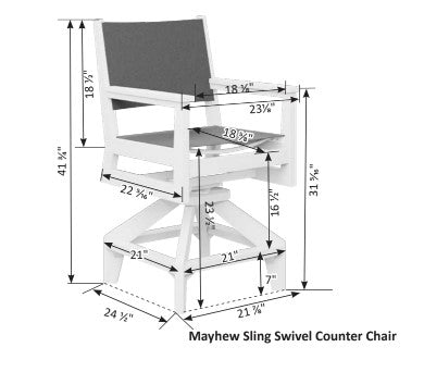 Berlin Gardens Mayhew Sling Swivel Counter Chair