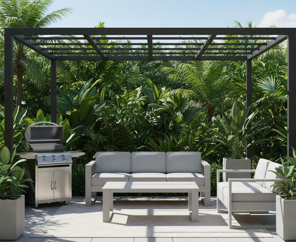 FREE Blaze Grill On Cart With Purchase Of Berlin Gardens 3 Piece Deep Seating Set