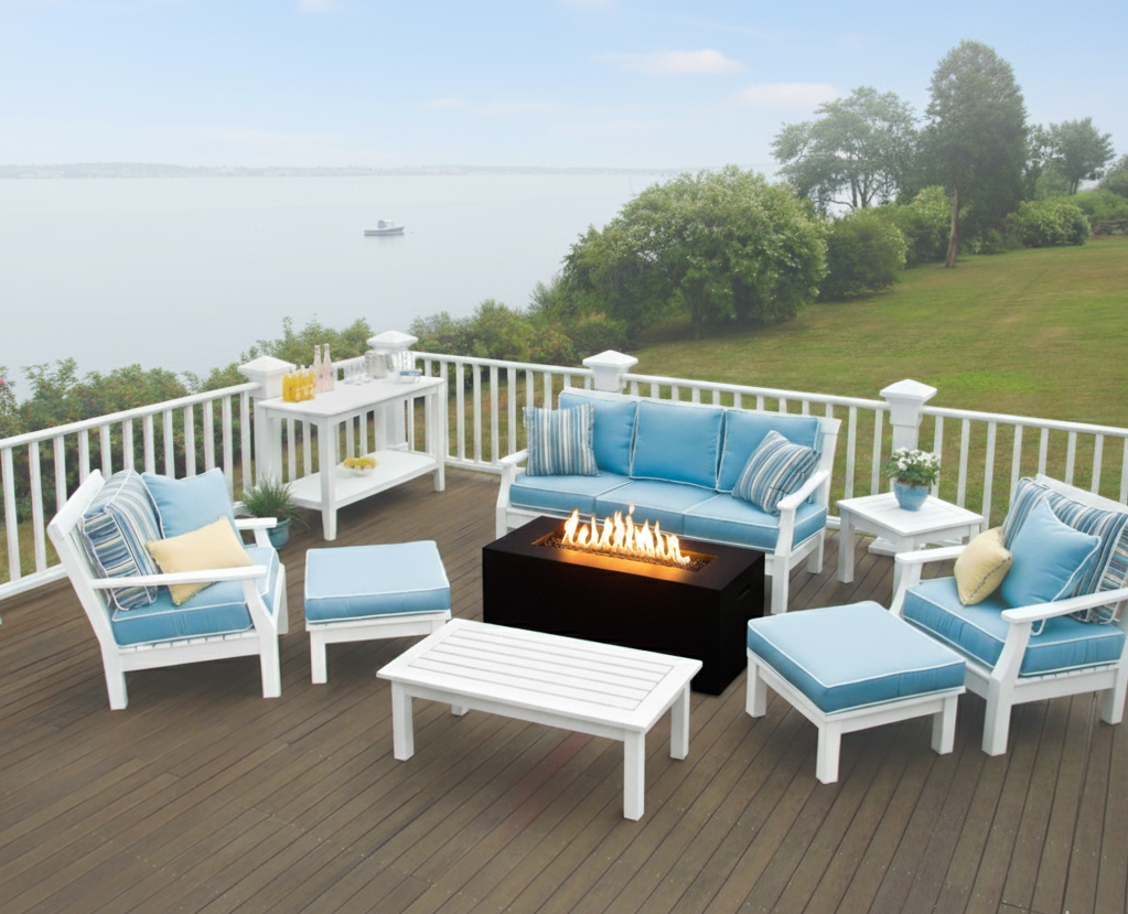 FREE Blaze Firepit With Purchase Of Seaside Casual 8 Piece Nantucket Deep Seating Set