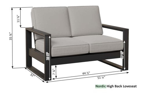 Berlin Gardens Nordic High Back Loveseat