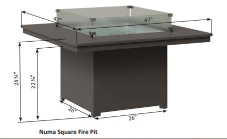 Berlin Gardens Numa 47" Square Fire Pit Table