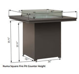 Berlin Gardens Numa 47" Square Counter Height Fire Table
