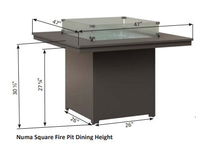 Berlin Gardens Numa 47" Square Dining Height Fire Table