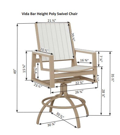 Berlin Gardens Vida Poly Swivel Bar Chair