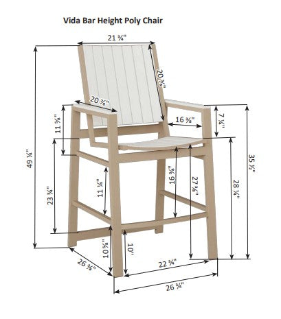 Berlin Gardens Vida Poly Bar Chair