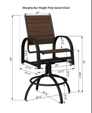 Berlin Gardens Murphy Poly Swivel Bar Chair