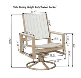Berlin Gardens Vida Poly Swivel Rocker Dining Chair