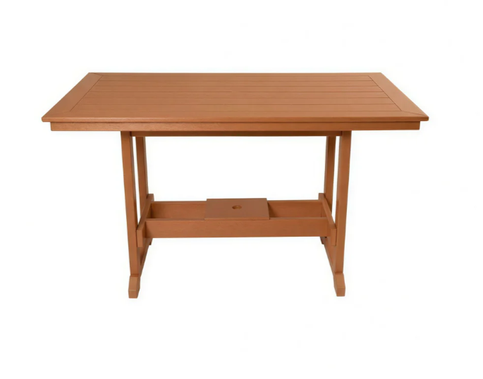Beaver Dam Seabreak 72" Mission Rail Bar Table