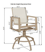 Berlin Gardens Vida Regular Sling Swivel Bar Chair