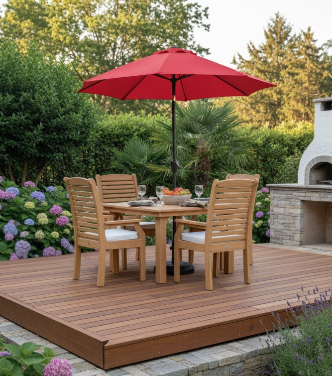 FREE 9' Market Umbrella With Purchase Of Berlin Gardens 5 Piece Dining Set