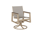 Berlin Gardens Vida Padded Sling Swivel Rocker Dining Chair