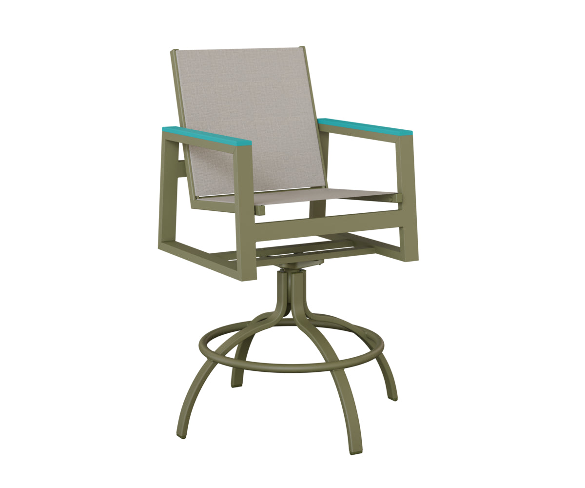 Berlin Gardens Vida Padded Sling Swivel Bar Chair