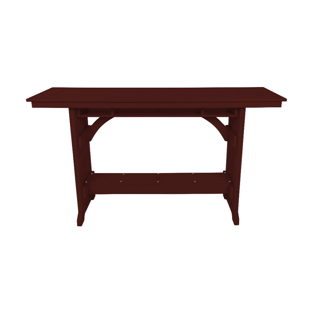 Beaver Dam Seabreak 72" Mission Rail Bar Table