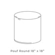 Berlin Gardens 18" x 18" Cylinder Pouf - LRDP1818 