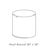 Berlin Gardens 18" x 18" Cylinder Pouf - LRDP1818 