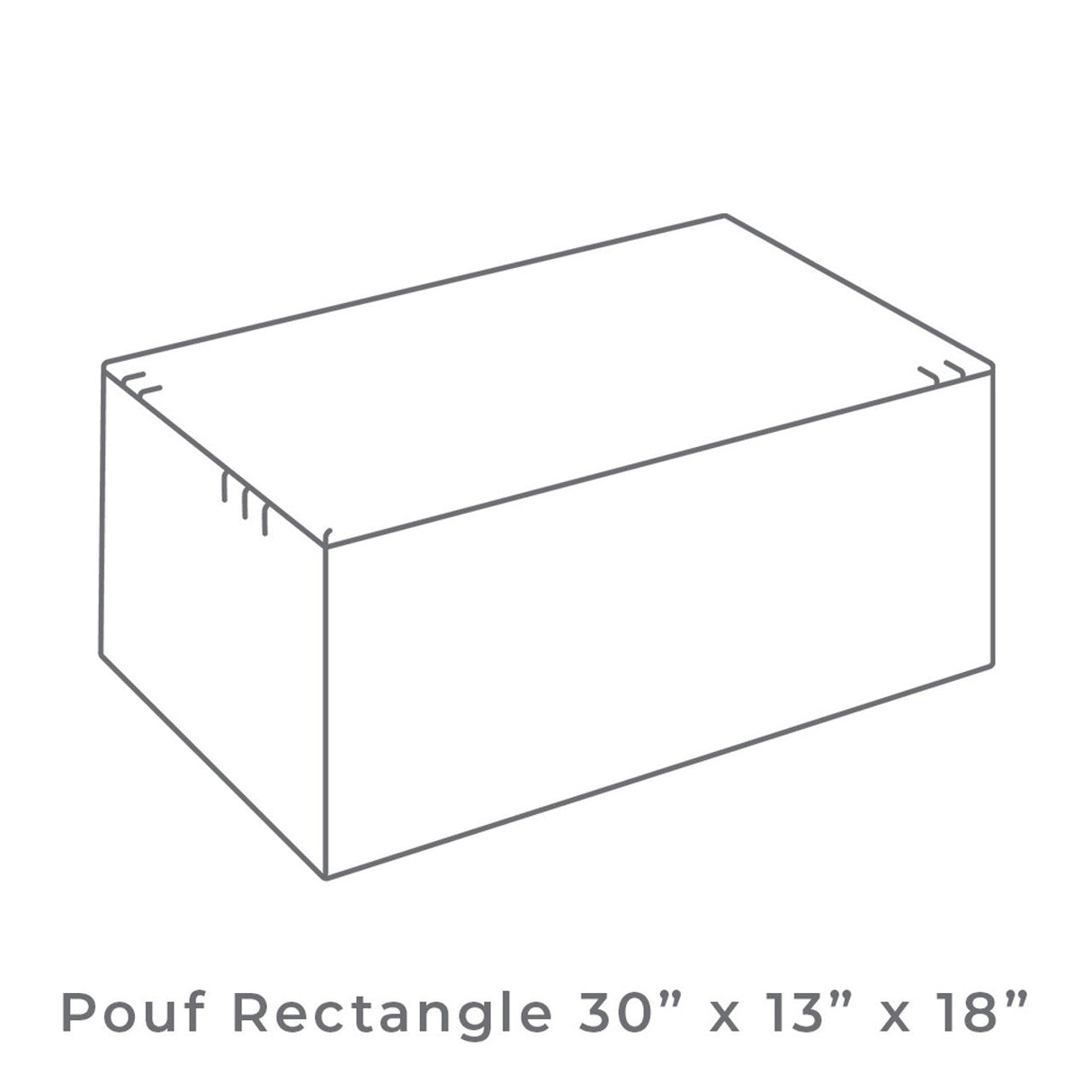 Berlin Gardens 18" x 30" x 13" Rectangle Pouf - LRTP183013 