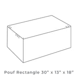 Berlin Gardens 18" x 30" x 13" Rectangle Pouf - LRTP183013 
