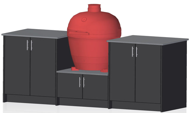 Berlin Gardens Agora 110" Outdoor Kitchen with Kamado Grill 