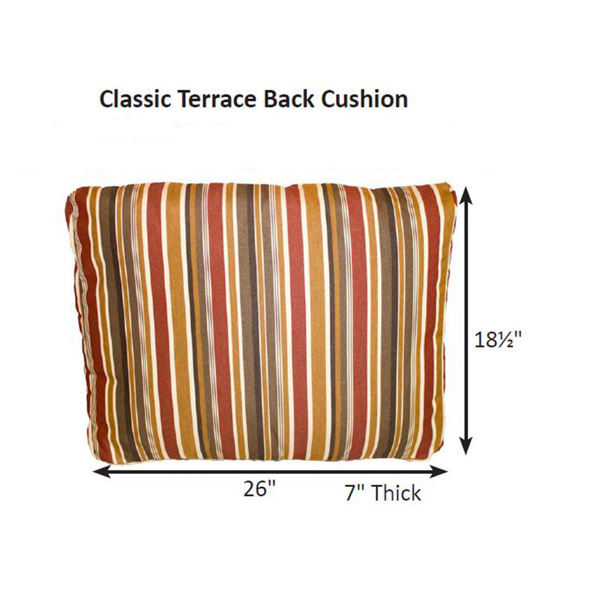 Berlin Gardens Classic Terrace Back Cushion - CTBC2520 2