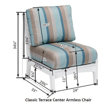 Berlin Gardens Classic Terrace Center Armless Section - CTCAS2434 2