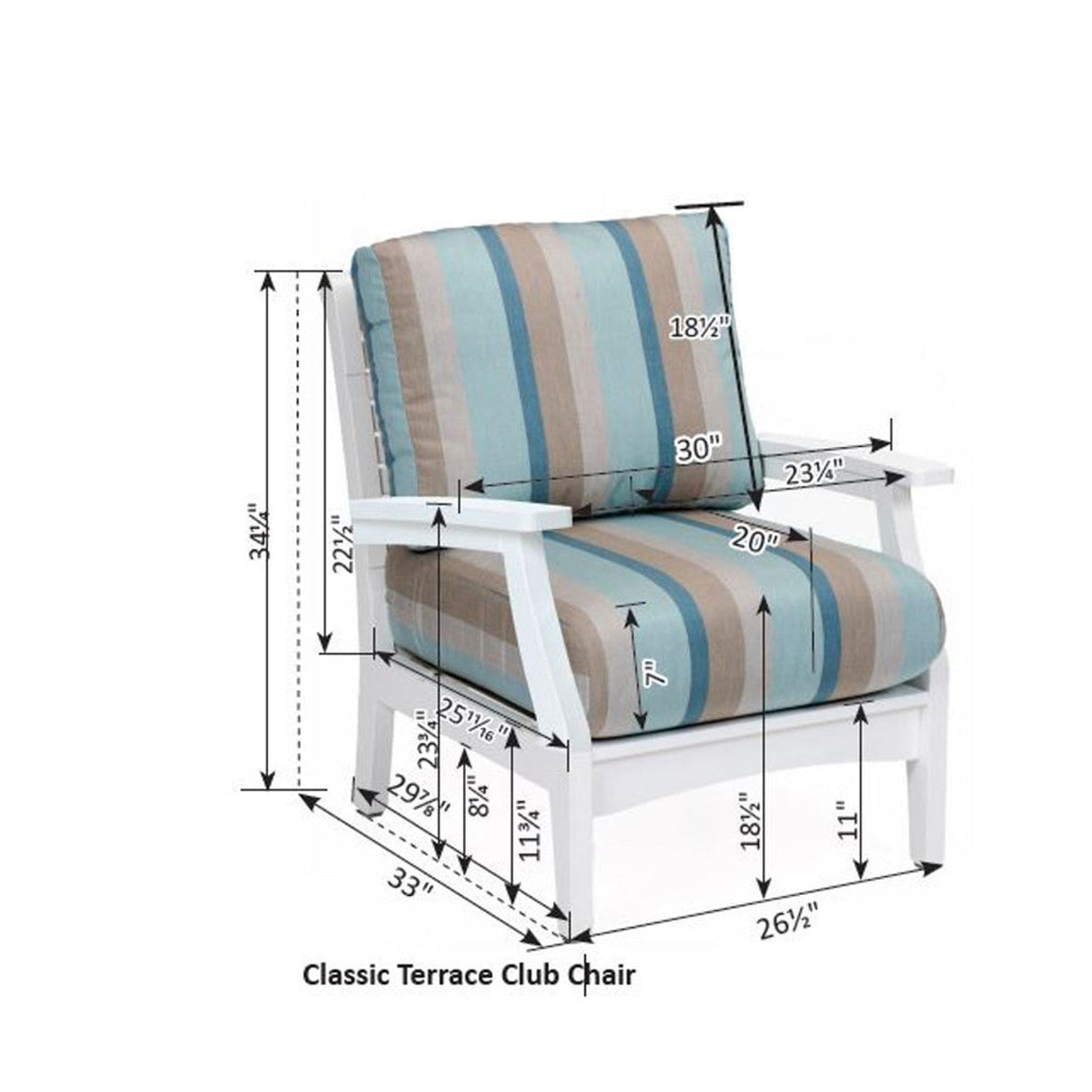 Berlin Gardens Classic Terrace Club Chair - CTCC3034 3